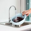 Unique Bargains Rice Sieve Plastic Colander Kitchen Drain Basket with Handles 3 Pcs Blue Green Pink - 3 of 3