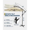 10ft Offset Patio Umbrella, Cantilever Umbrella with Easy Lift & Tilt Adjustment, 8 Ribs Sun umbrella UV Protection for Backyard, Pool, Garden - 3 of 4