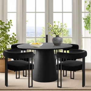 5 Piece Dining Set for 4,Extendable Wood Dining Table with 4 Upholstered Velvet Dining Chairs with Arm for Dining Room,Kitchen-Maison Boucle - 1 of 4