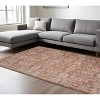Brick Red And Gray Floral Medallion Area Rug With Fringe - 2 of 4