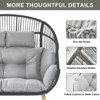 POCASSY 2-Seater Egg Chair Outdoor Glider Chair, All Weather Wicker Rattan Hammock Egg Chair with Head Pillow - 3 of 4