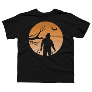 Boy's Design By Humans Yeti Halloween Harvest Moon By LivedInTees T-Shirt - 1 of 4