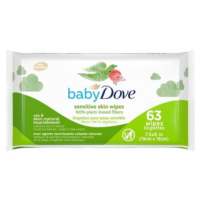 Baby Dove Unscented Plant-Based Sensitive Skin Baby Wipes (Select Count)