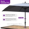 PURPLE LEAF Patio Umbrella Outdoor Table Umbrella Aluminum Frame Market Umbrella Sun Umbrella with 8 Sturdy Ribs - 3 of 4
