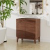 ROOMTEC 24 in. Bathroom Vanity, Mid-Century Cabinet with 2 Soft-Close Doors, Freestanding, Wood Grain Laminate, Walnut (Sink Not Included) - 3 of 4