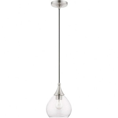 Mini Catania Brushed Nickel Pendant with Clear Glass Shade