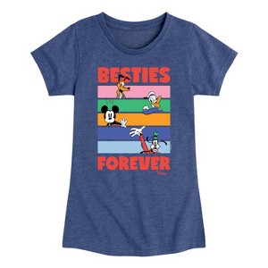Girls' - Disney - Pluto, Donald Duck, Mickey & Goofy Fitted Short Sleeve Graphic T-Shirt - 1 of 4