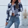 Women's Cropped Plaid Cardigan Shirt, Retro Long Sleeve Jacket for Casual & Vintage Style Outfits - 4 of 4