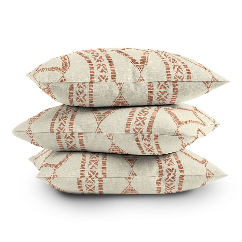 Little Arrow Design Co. Oceania Diamond Stripes Ginger Outdoor Throw Pillow Cream - Deny Designs, 4 of 5