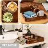 Attop Acacia Wooden Serving Trays with Handles for Eating, Appetizers, Food, Snacks, or Home Decor, Large Wood Bed Tray or TV Tray - 3 of 4