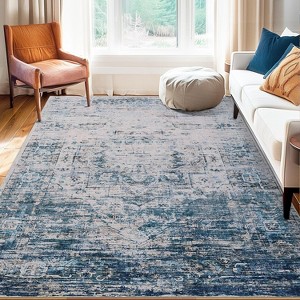 Area Rug for Living Room, Ombre Vintage Distressed Washable Non-Slip Bedroom Rug, Ultra-Thin Soft Large Area Rug for Bedroom Dining Room - 1 of 4
