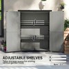 Resenkos Storage Garden Shed,Garden Sheds,Outdoor Garden Shed with Asphalt Roof, 2 Shelves, Lockable Doors and Adjustable Feet, Gray - 4 of 4