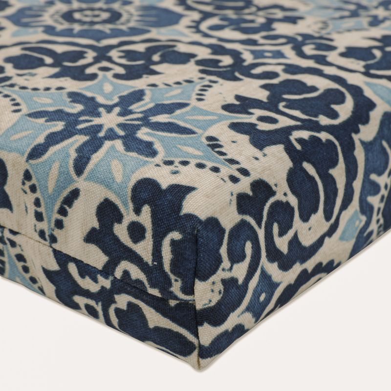 Woodblock Prism Outdoor Seat Cushion - Blue - Pillow Perfect, 3 of 7