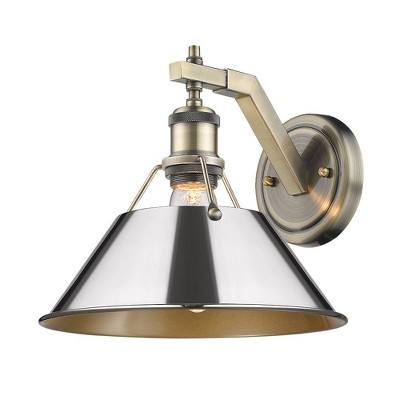 Transitional Pewter 10'' Direct Wired Sconce with Partial Shade