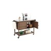 Ridstar 39.37 in. W Rolling Rattan Kitchen Island Cart with Wheels & Glass Top-Brown - 3 of 4