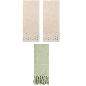 REGALWOVEN 3 Packs Solid Cotton Absorbent Soft Bathroom Hand Towel 14" x 30" - 1 of 4