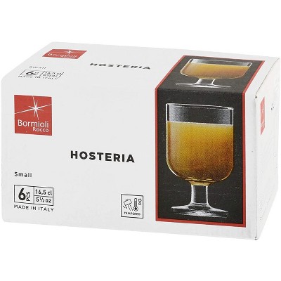 Hosteria Clear Tempered Glass Stackable Wine Goblets, Set of 6
