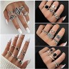 Vintage Silver Knuckle Rings Set for Women, Stackable Joint Finger Rings Retro Midi Rings, Boho Skeleton Skull Snake Heart Chunky Stacking Rings - 4 of 4