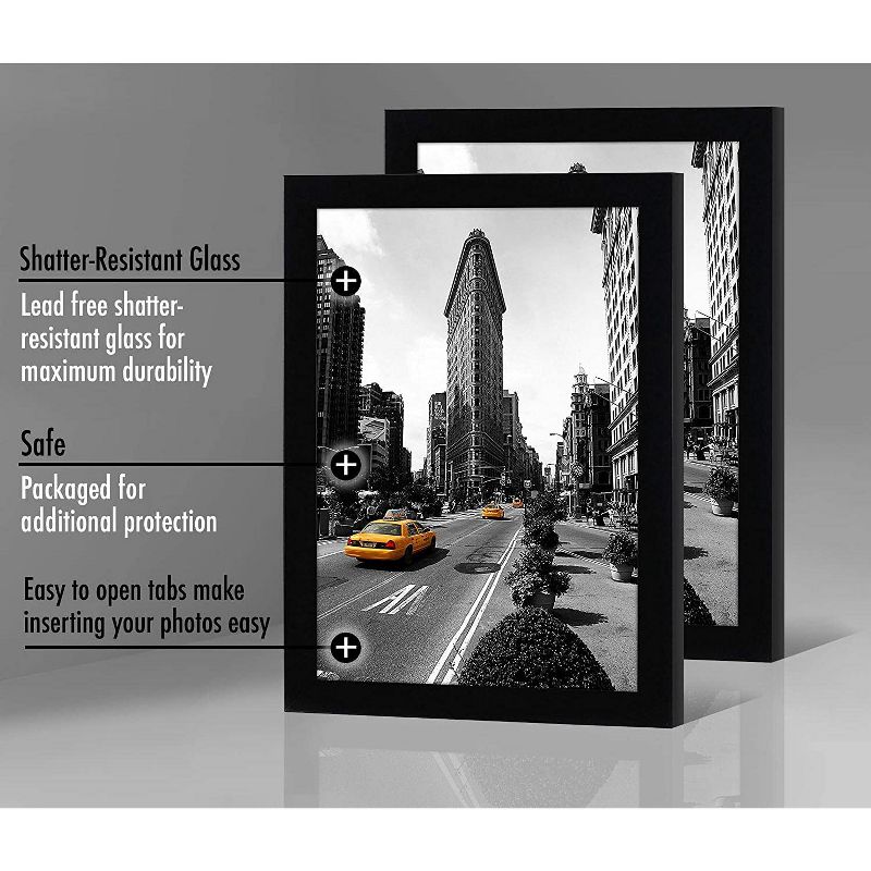 Americanflat Picture Frame with tempered shatter-resistant glass - Available in a variety of Sizes and Colors, 4 of 6