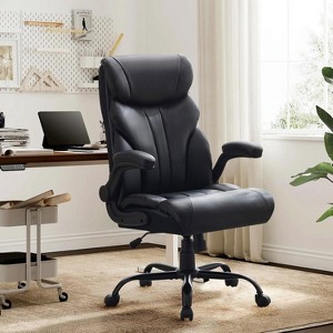 Office Chair with Foot Rest, PU Home Computer Desk Chairs with Ergonomic Back Support, 360¡ãSwivel Free, 500LBS Big and Tall Office Chair - 1 of 4