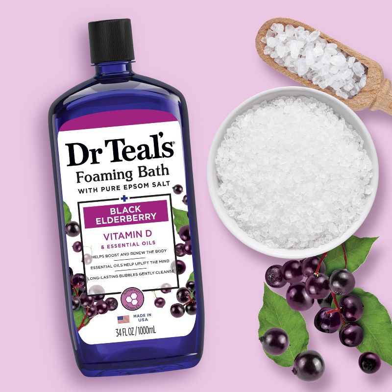 Dr Teal&#39;s Boost &#38; Renew Foaming Bubble Bath Elderberry Citrus, Patchouli and Peppermint - 34 fl oz, 5 of 9