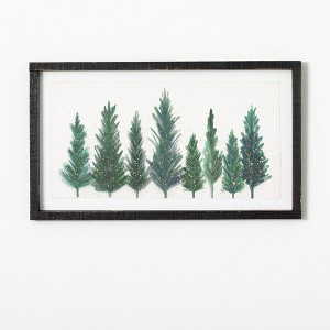 14"H Sullivans Pine Tree Watercolor Wall Art  Green - 1 of 3