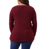 Agnes Orinda Women's Plus Size Long Sleeve V-Neck Decorative Buttons Soft Stretch Knit Blouses - 4 of 4
