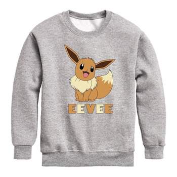Boys' Pokemon Eevee Fleece Pullover Sweatshirt - Light Gray