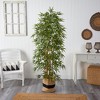 Nearly Natural 6-ft Bamboo Artificial Tree with 1024 Bendable Branches in Handmade Natural Cotton Planter - 3 of 4