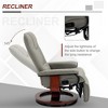 CIPACHO Faux Leather Manual Recliner Adjustable Swivel Lounge Chair with Footrest Armrest and Wrapped Wood Base for Living Room Gray - 3 of 4