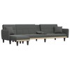 vidaXL L-shaped Sofa Bed Dark Grey 100% Polyester Fabric, Plywood - 3 of 4