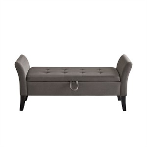 COWLOWN Velvet Storage Bench, Elegant Tufted Bed Bench with Hidden Compartment, Easy Assembly, Multi-Functional Ottoman - 1 of 4