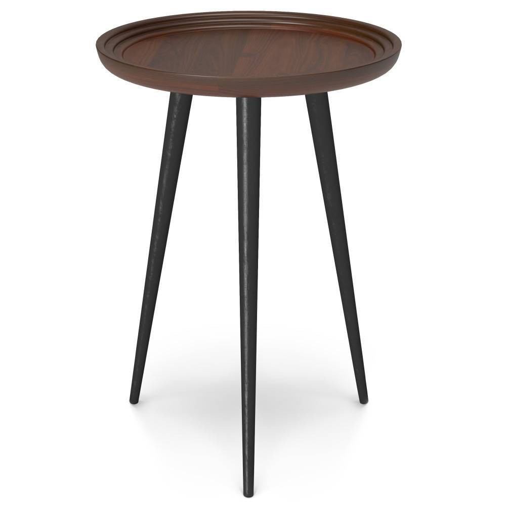 Joellla Round Side Table Cognac - WyndenHall: Flared Metal Legs, Mid-Century Modern, 23" Height