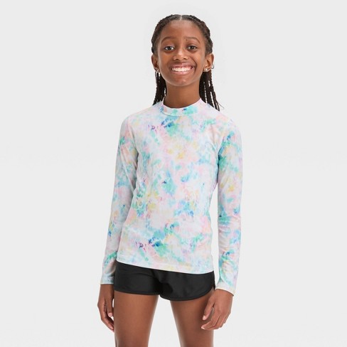 Girls' Retro Row Rash Guard One Piece Swimsuit - Cat & Jack