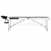 vidaXL 3-Zone Foldable Massage Table Aluminum Black and White - 3 of 4