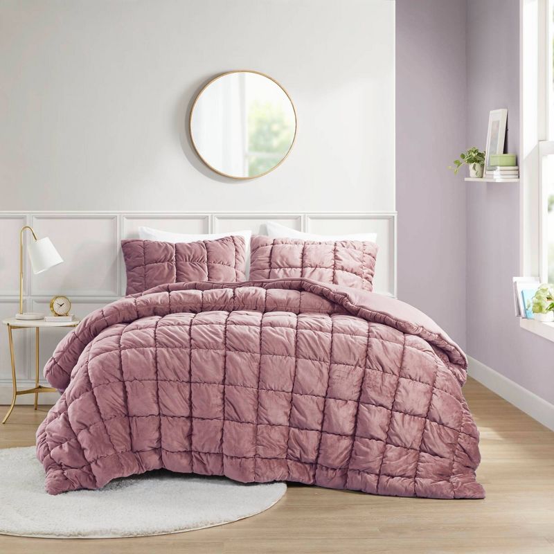 Intelligent Design Velvet Dream Puff Ultra Soft Weave Comforter Set, 3 of 11