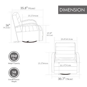 Racxily 30.7"W Modern Upholstered 360¡ã Swivel Accent Chair with Solid Wood Armrests and Tufted Lounge Reading Chair for Bedroom Living Room - 1 of 4