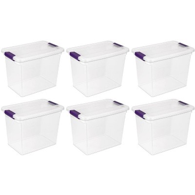 Sterilite 27 Quart ClearView Clear Plastic Stacking Storage Container (6 Pack)