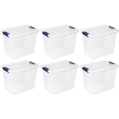 Sterilite 27 Quart ClearView Clear Plastic Stacking Storage Container (6 Pack)