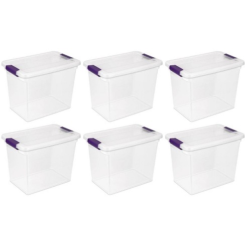 Sterilite 27 Quart Clearview Clear Plastic Stacking Storage Container