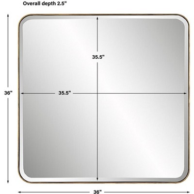 Hampshire 36" Square Antique Gold Iron Frame Mirror
