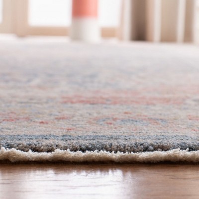 Elysian Blue/Ivory Hand-Knotted Easy Care Synthetic Rug - 2'2" x 8'