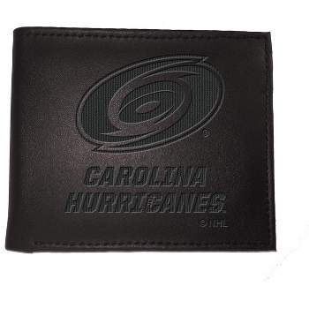 Evergreen NHL Carolina Hurricanes Black Leather Bifold Wallet Officially Licensed with Gift Box