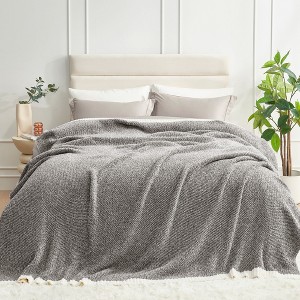 Snuggle Sac Reversible Throw Blanket Knitted Blanket Soft Bedding Blankets - 1 of 4