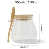 Unique Bargains Pot-Bellied Jar with Bamboo Lid & Spoon Decorative Jars Wood Color Clear 1 Set - 3 of 4