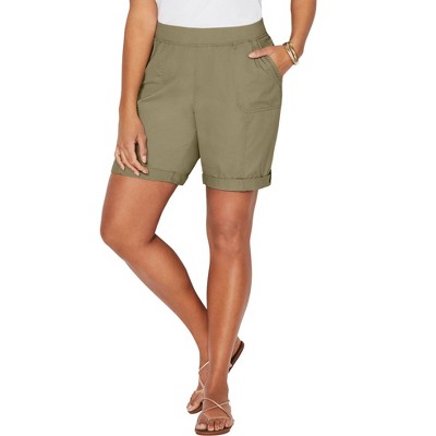 Catherines Women's Plus Size Stretch Knit Waist Cargo Short