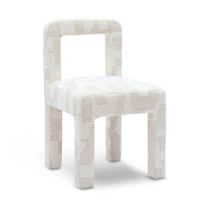 TOV Furniture Hazel Patterned Jacquard Dining Chair in Cream and Beige - 1 of 4