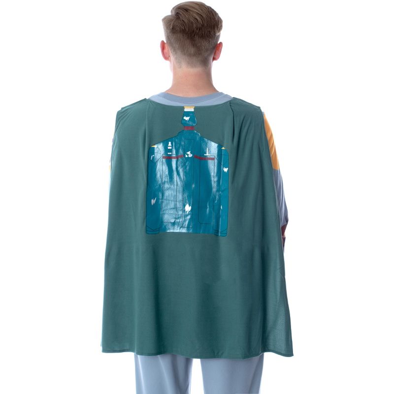 Star Wars Men's Boba Fett Costume Shirt And Pants Pajama Set With Cape Grey, 5 of 6