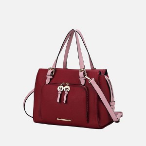 MKF Collection Elise Vegan Leather Color-block Women’s Satchel Bag by Mia K - 1 of 4