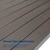 Heynemo Outdoor Dining Table Patio Steel Slat Rectangle Table,Long Outdoor Dining Table, High Table For Party, High Garden Table - 3 of 4